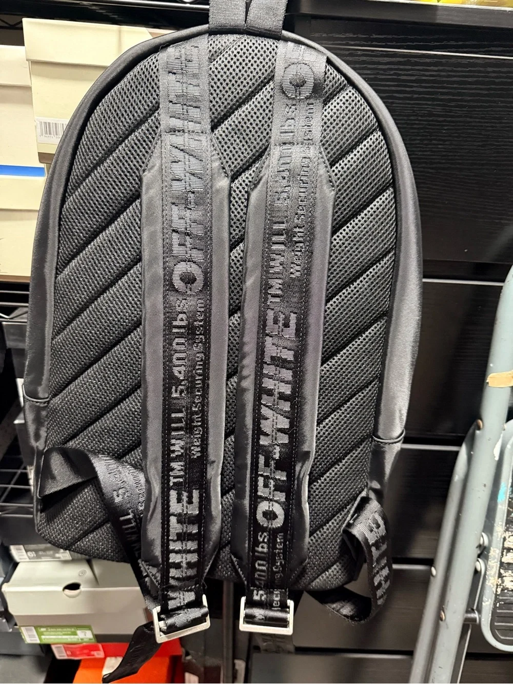 Off-White Black Logo Backpack with Front Pocket Duo